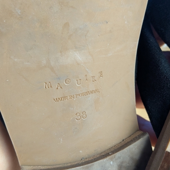 MAGUIRE Women Sandals Size 38 = 7.5-8 US Black And Tan Suede Top - Picture 7 of 7